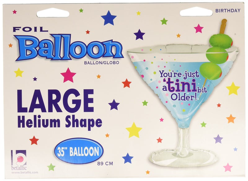 Tini Bit Older Martini Glass w/ Olives 35" Mylar Balloon